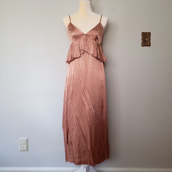 rose gold silk gown